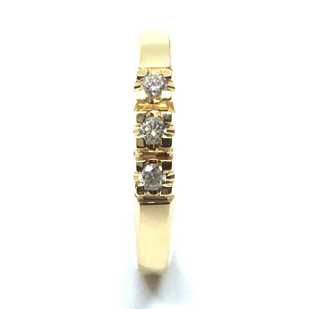 14 KT. ALLIANCE RING GULD MED BRILLANT 3X0,03 CT. W/SI