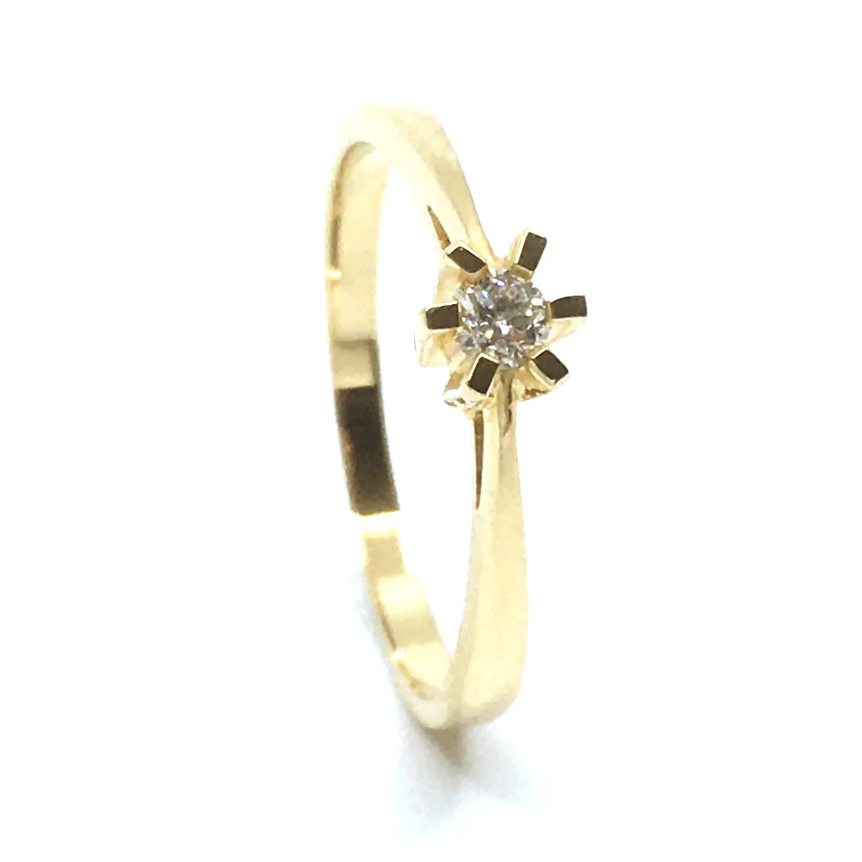 14 KT. GULD CARLA RING MED BRILLANT 0,10 CT. W/SI