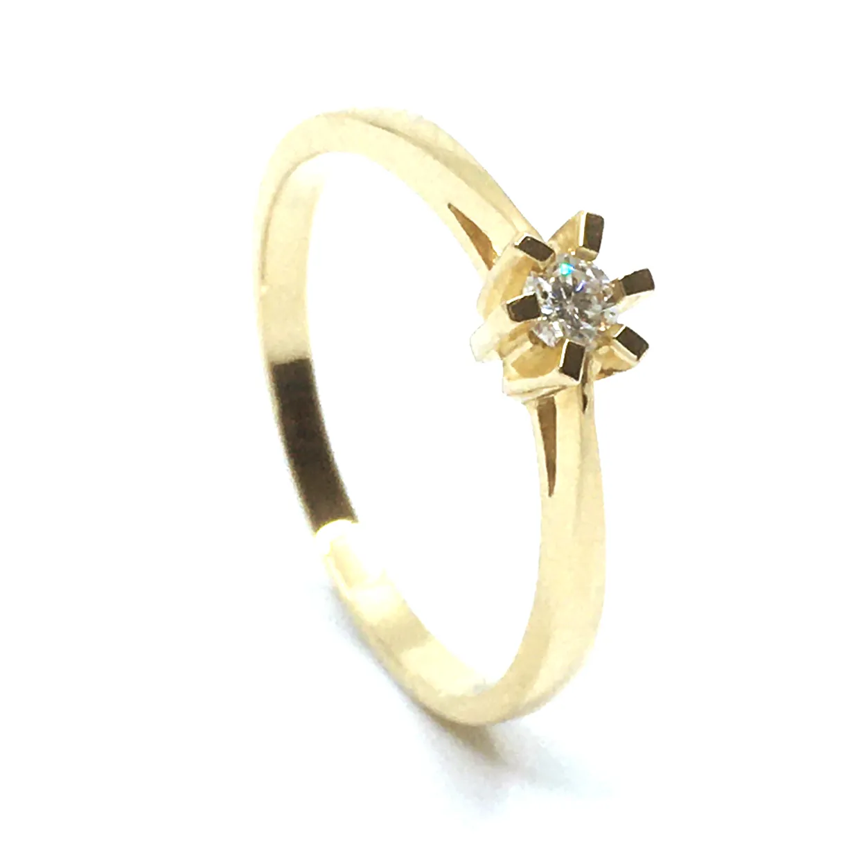 14 KT. GULD CARLA RING MED BRILLANT 0,10 CT. W/SI