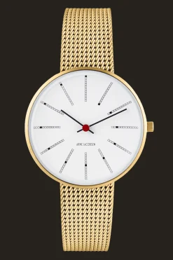 ARNE JACOBSEN BANKERS 34MM GULD MED MAT MESHREM - 53107-1609