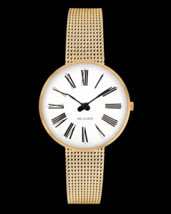 ARNE JACOBSEN ROMAN DAMEUR STÅL GULDDOUBLE 30MM - 53313-1409