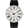 ARNE JACOBSEN ROMAN STÅL 40MM GRÅ SKIVE SORT LÆDERREM