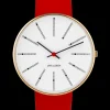 ARNE JACOBSEN UR BANKERS MED RØD LÆDERREM 40MM - 53108-2003G