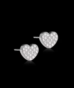 BLOMDAHL ØRERINGE TITANIUM NT BRILLIANCE HEART - 15-12172-01