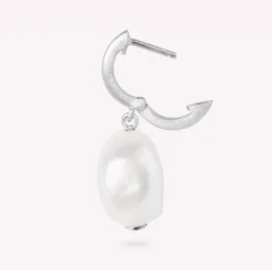 BYBIEHL AURA PERLE HOOP ØRERINGE SØLV - 4-1511-R