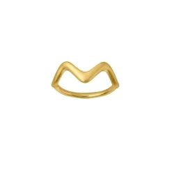 BYBIEHL RING SØLV FORGYLDT SMALL WAVE - 5-3703-GP