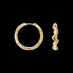 CAMILLE BRINCH LARGE SHINY SPARKLY HOOPS ØRERINGE I FORGYLDT SØLV - LSSPH-FG