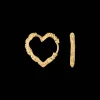 CAMILLE BRINCH MEDIUM HEART CRUSH HOOPS FORGYLDT SØLV ØRERINGE - MHCRH-FG