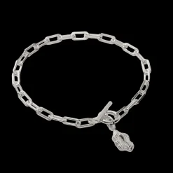CAMILLE BRINCH NUGGET LAYERS T-LOCK ARMBÅND SØLV 20 CM - NLATA-20