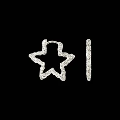 CAMILLE BRINCH STAR SPARKLY HOOPS ØRERINGE I SØLV - STSPH