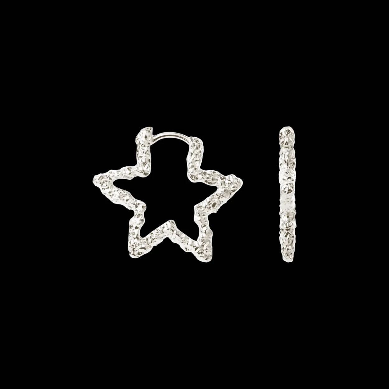 CAMILLE BRINCH STAR SPARKLY HOOPS ØRERINGE I SØLV - STSPH