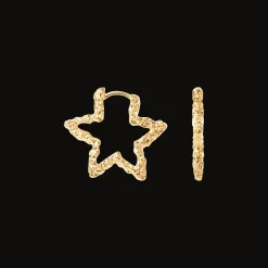 CAMILLE BRINCH STAR SPARKLY HOOPS ØRERINGE I FORGYLDT SØLV - STSPH-FG