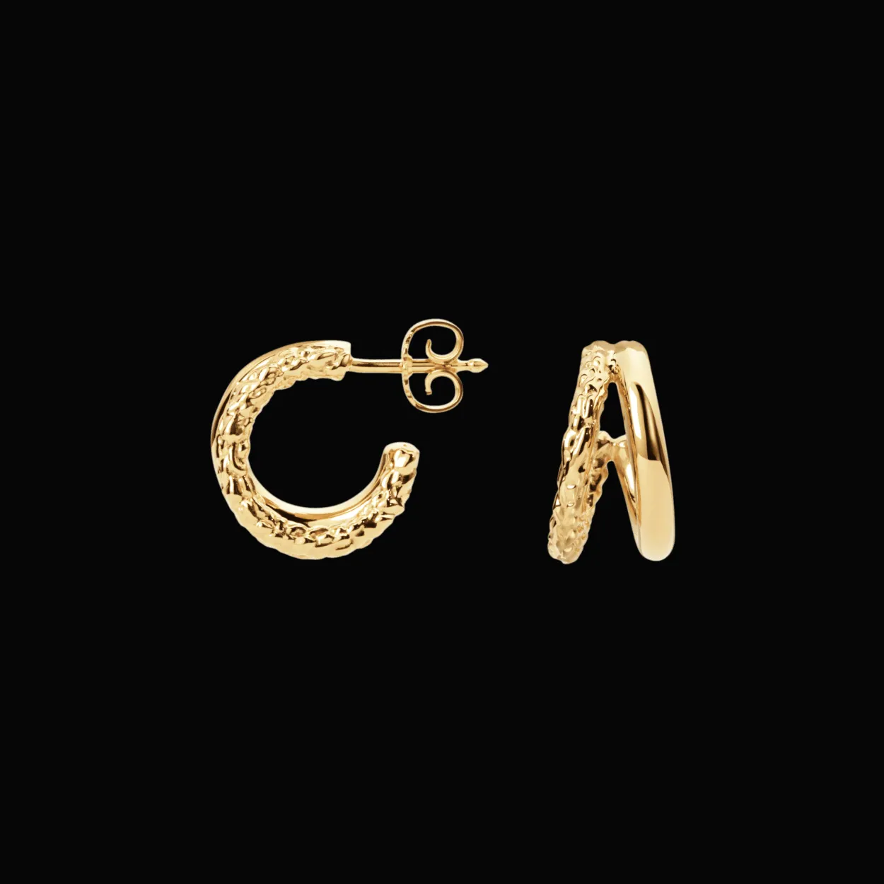 CAMILLE BRINCH TWIN ESSENTIA HOOPS FORGYLDT SØLV - TSE-FG