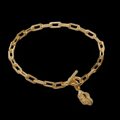 Camille Brinchs Nugget Layers T-Lock armbånd i forgyldt sølv