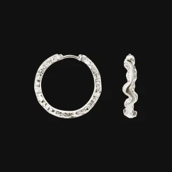 CAMILLE LARGE SHINY SPARKLY HOOPS ØRERINGE I SØLV - LSSPH