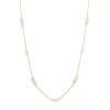 CARRÈ GEM CANDY SØLV FORGYLDT HALSKÆDE MED PERLE OG ROSA KVARTS - FC 4316 BIRQ 35+2,5+2,5