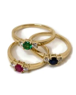 CHRISTOFFERSEN JEWELLERY RING 14 KARAT GULD MED RUBIN OG 0,11 CARAT BRILLANTER – 5000490-RU