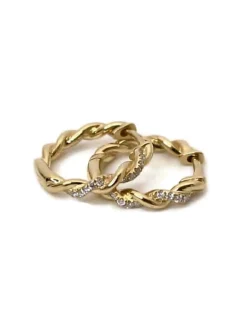 CHRISTOFFERSEN JEWELLERY SNOET KNÆK CREOL 14 KARAT GULD MED BRILLANTER – 3700538