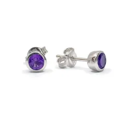 CHRISTOFFERSEN JEWELLERY SØLV ØRESTIKKER MED AMETYST - 3070904-5