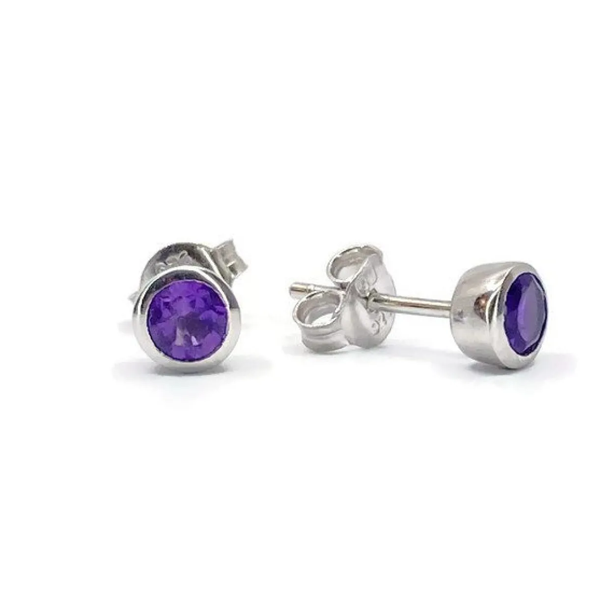 CHRISTOFFERSEN JEWELLERY SØLV ØRESTIKKER MED AMETYST - 3070904-5