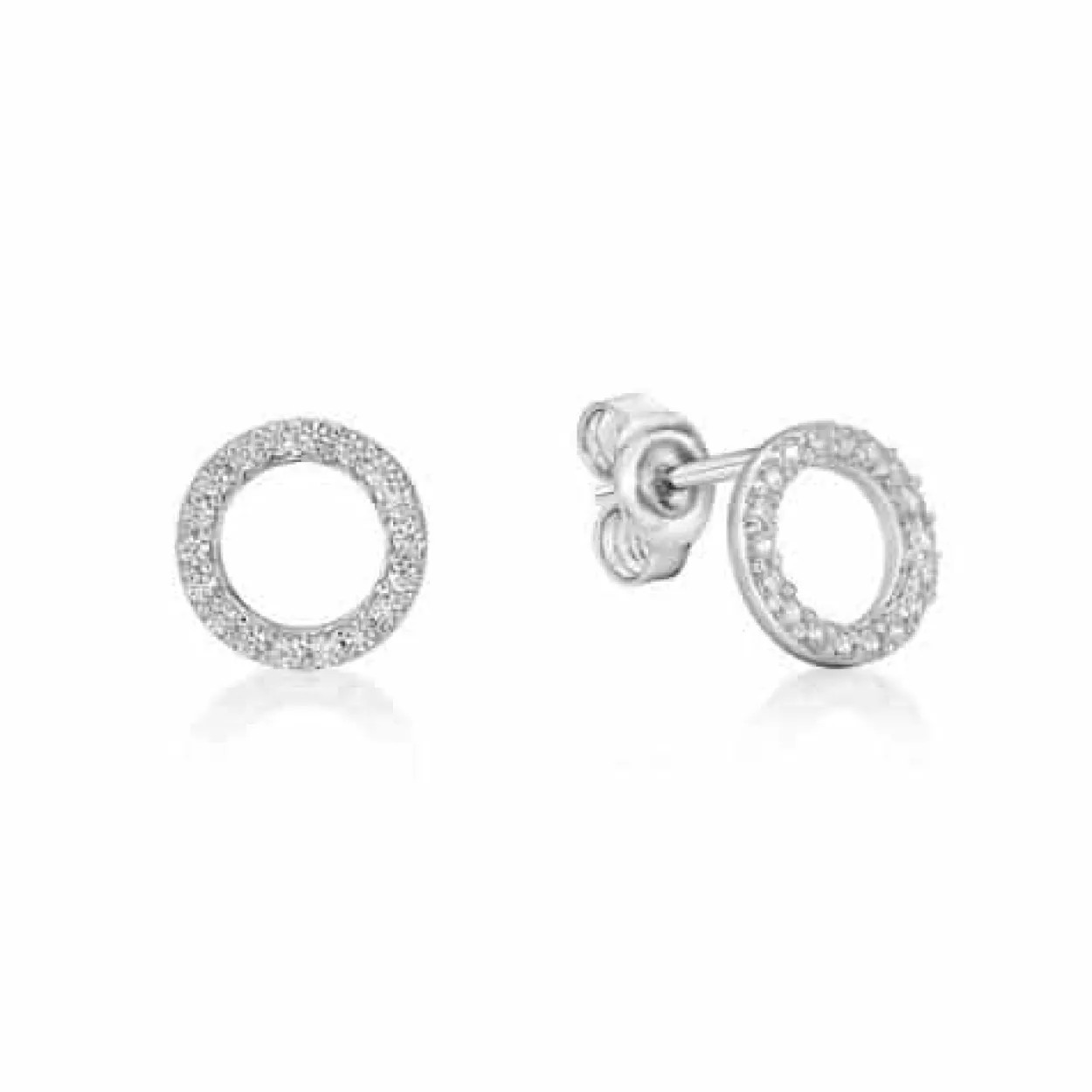 CHRISTOFFERSEN JEWELLERY ØRERINGE CIRKEL MED ZIRKONIA - 3010892
