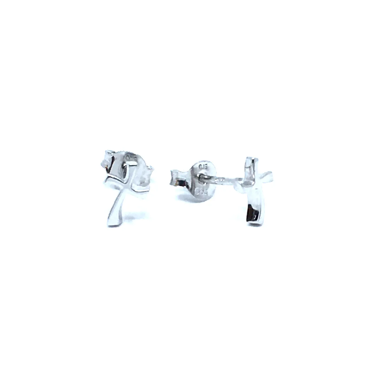 CHRISTOFFERSEN JEWELLERY ØRERINGE STIK MASSIV SØLV KORS STØRRELSE 8X5 MM - 3070666