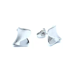 CHRISTOFFERSEN JEWELLERY SØLV ØRERINGE STIK RHODINERET BUKKET UDEN STEN - W3064309