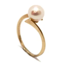 CHRISTOFFERSEN JEWELLERY RING 8 KARAT GULD MED PERLE – 5000128-3