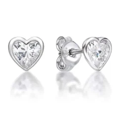CHRISTOFFERSEN JEWELLERY ØRERINGE MED HJERTE ZIRKONIA - 3010816