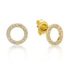 CHRISTOFFERSEN JEWELLERY SØLV FORGYLDT ØRERINGE CIRKEL - 3010892-1