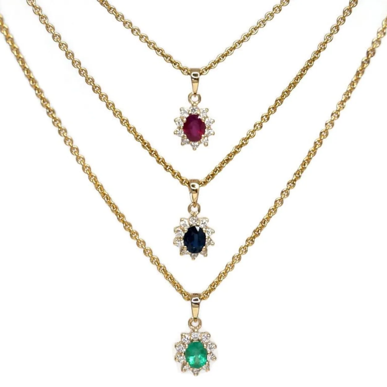 CHRISTOFFERSEN JEWELLERY ROSET VEDHÆNG 14 KARAT GULD MED RUBIN OG BRILLANTER - 4070256G-RU