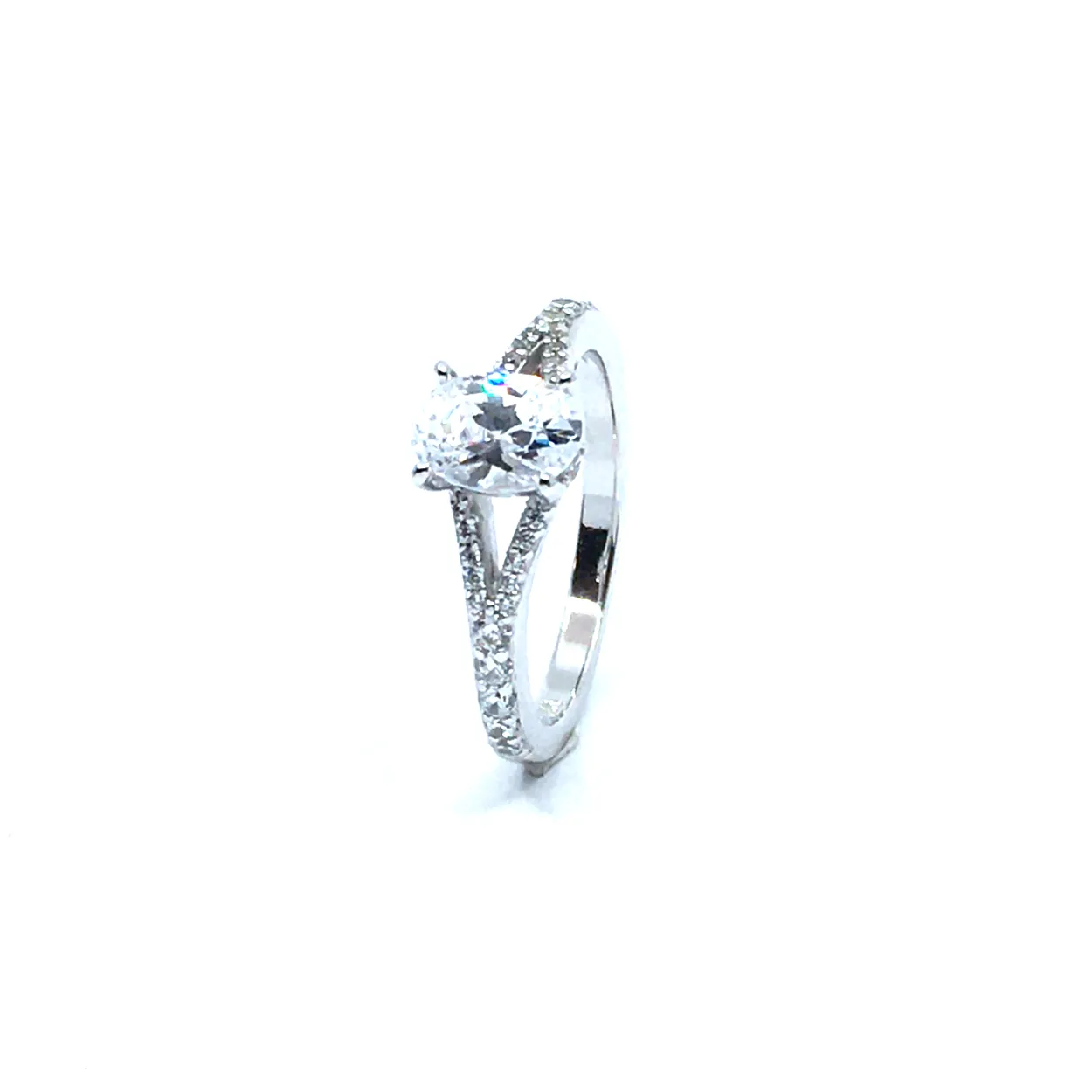 CHRISTOFFERSEN JEWLLEZRY SØLV RING RHODINERET MED SYNTETISKE ZIRKONIA- 5070776