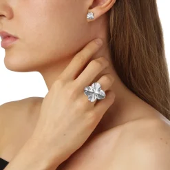 FLORA DANICA FIRKLØVER SØLV RING - FLC-StRi-S