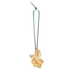 FLORA DANICA JULEROSE JULEPYNT I BELAGT 18 KARAT GULD - XMAS-JULEROSE- G