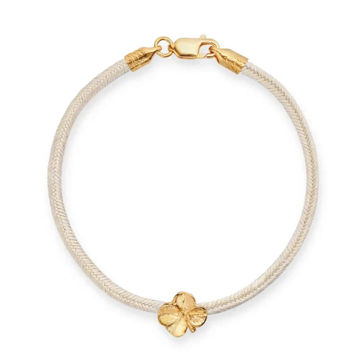 FLORA DANICA SILKE ARMBÅND CHAMPAGNE MED FORGYLDT SØLV 18 CM - FLC-SILK-CHAMPAGNE-18-G