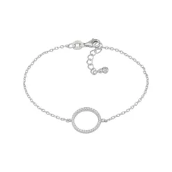 JOANLI NOR ANNANOR ARMBÅND SØLV CIRKEL MED ZIRKONIA - 80450110900
