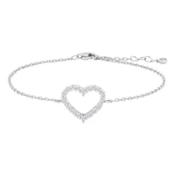 JOANLI NOR OBINOR ARMBÅND SØLV HJERTE MED STEN - 80451300900