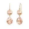 JULIE SANDLAU OLIVIA ØREHÆNGER I FORGYLDT SØLV MED PEACH MORGANITE KRYSTAL - HKS728GDPEAMOCR