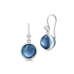 JULIE SANDLAU PRIME ØRERINGE SØLV RHODIUM MED SAFIR - HKS181RHSACRCZ