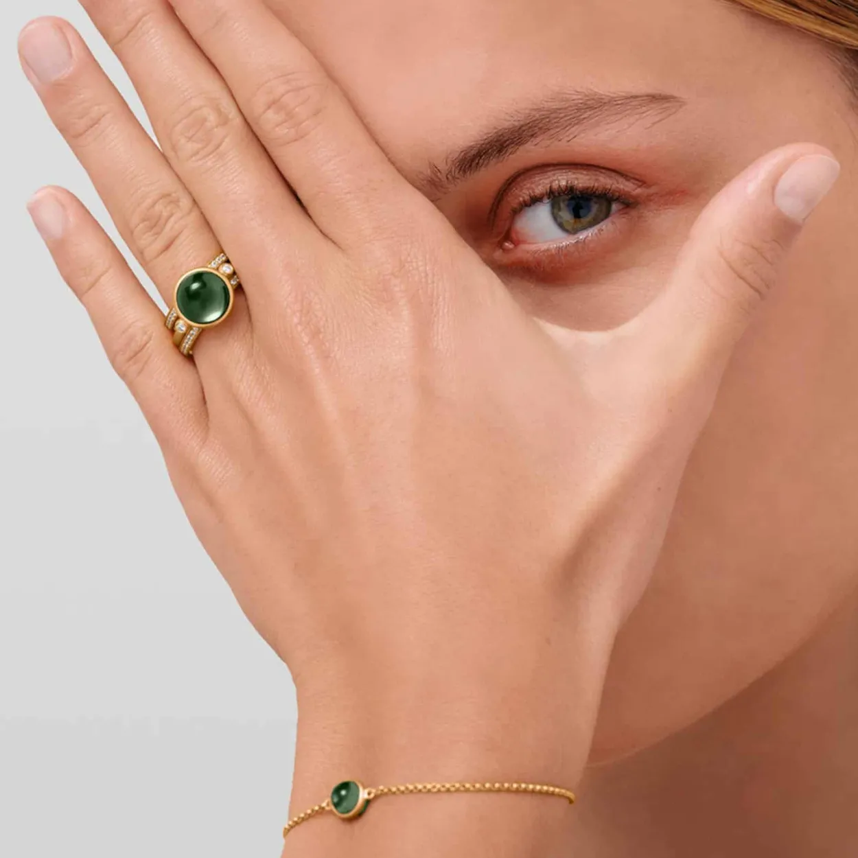 JULIE SANDLAU PRIME RING SØLV FORGYLDT MILKY ROSE - RI248GDMLROCRCZ