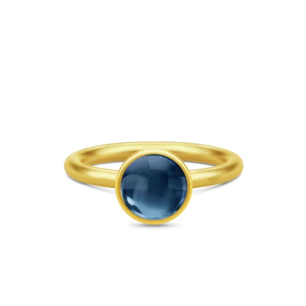JULIE SANDLAU PRIMINI RING FORGYLDT SØLV SAFIR FARVET KRYSTAL STR. 54 - RI225GDSACR