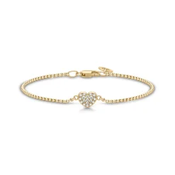 JULIE SANDLAU PURE HEART ARMBÅND FORGYLDT SØLV MED STEN - BR245GD