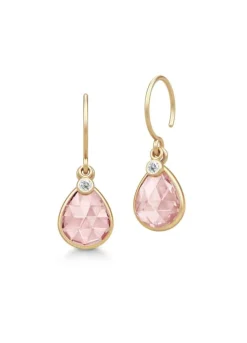 JULIE SANDLAU ØRERINGE FORGYLDT SØLV MED DUSTY ROSE KRYSTAL - HKS750GDDSROCRCZ
