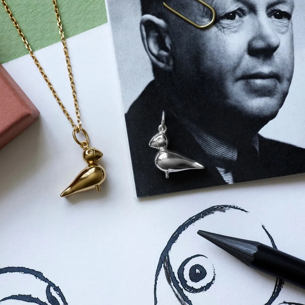 KAY BOJESEN JEWELRY SANGFUGL HALSKÆDE I SØLV MED KÆDE - KBJ-26
