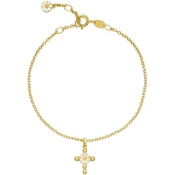 LUND COPENHAGEN ARMBÅND SØLV FORGYLDT KORS- 9015069-M