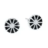 LUND COPENHAGEN MARGUERIT ØRESTIK SØLV SORT - 909075-4-S
