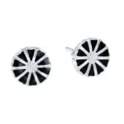 LUND COPENHAGEN MARGUERIT ØRESTIK SØLV SORT - 909075-4-S