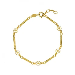 LUND COPENHAGEN MARGUERIT ARMBÅND SØLV FORGYLDT - 9015042-M