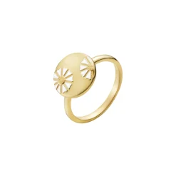 LUND COPENHAGEN SØLV FORGYLDT RING MØNT 13 MM - 9075050-M