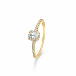 MADS Z 14 KT RING MED TOPAS OG BRILLANTER - 1546036